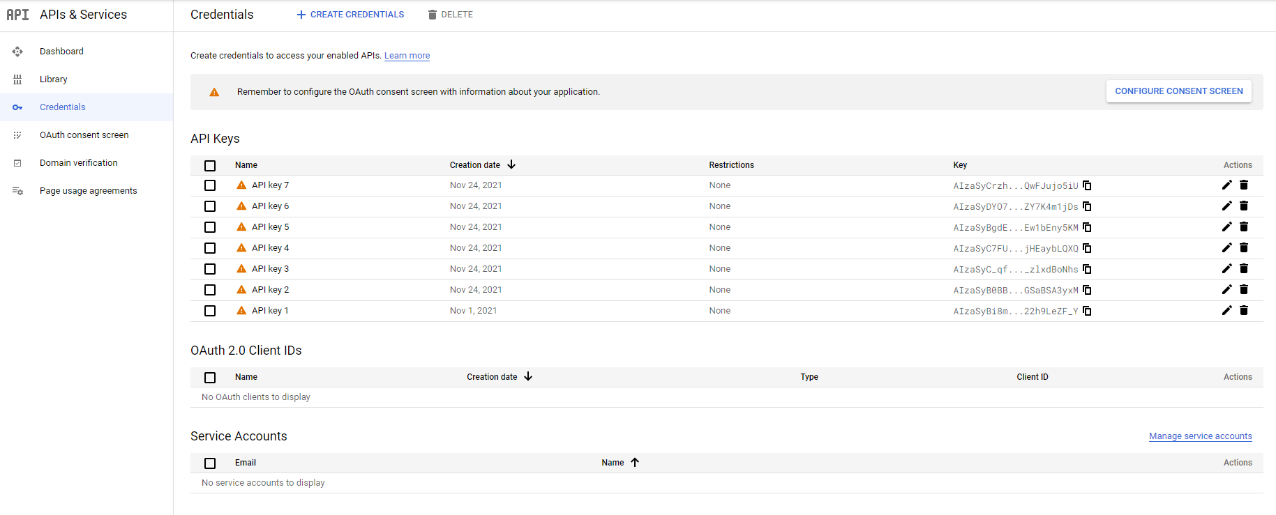 Как просмотреть статистику по каждому api ключу отдельно в google cloud console? Как просмотреть статистику по каждому api ключу отдельно в google cloud console?