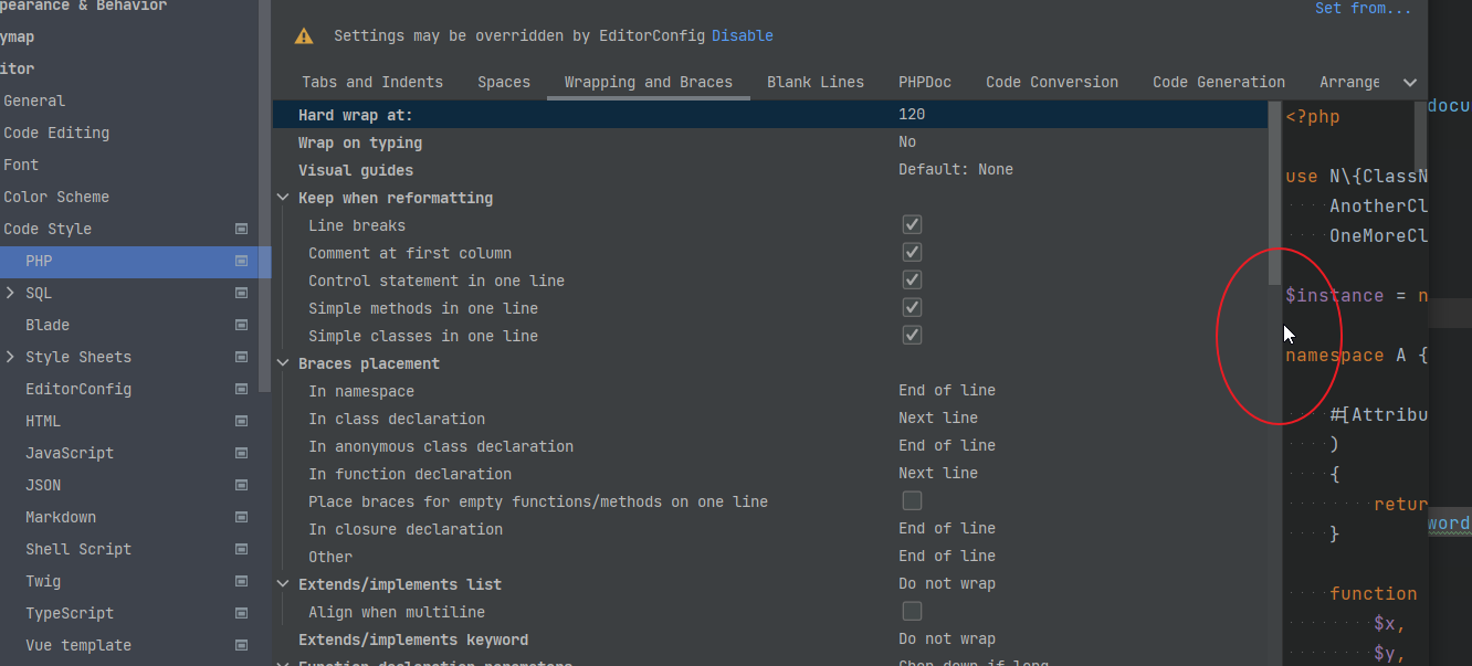 Как настроить форматирование файлов php в phpStorm, что бы он мог грамотно воспринимать внутри html? Как настроить форматирование файлов php в phpStorm, что бы он мог грамотно воспринимать внутри html?
